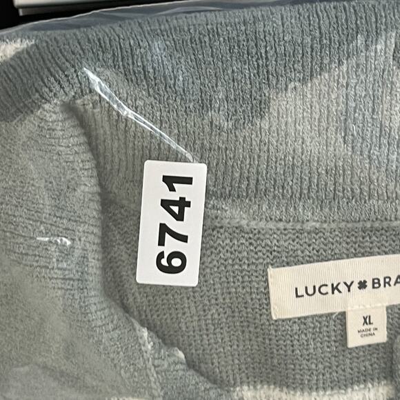 Lucky Brand Johnny Collar Polo Sweater Mens XL Green Striped Knit Retro NWT - Picture 14 of 14